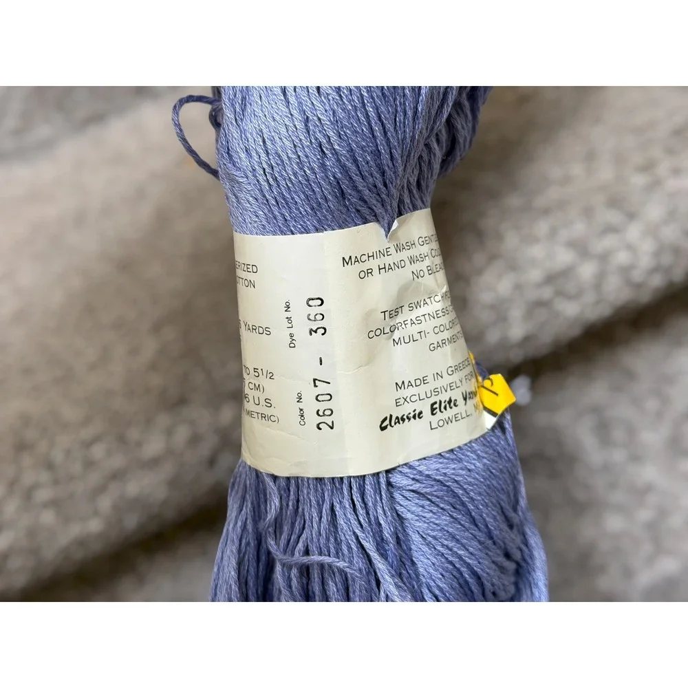 Vintage Classic Elite Yarns Provence Mercerized‎ Egyptian Cotton Yarn Lavender